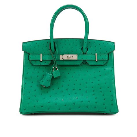 vert vertigo ostrich Birkin 30